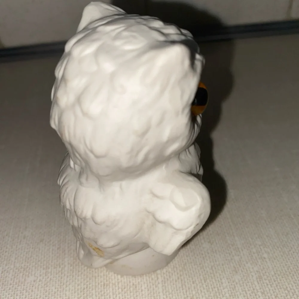 Vintage Goebel‎ 1973 White Owl Figurine Bisque Porcelain Glass Eyes W. Germany
